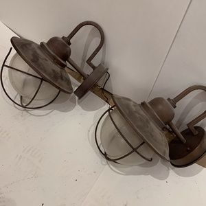 Vintage Gaslight Lanterns. Electrical. Wall Sconce. Pair